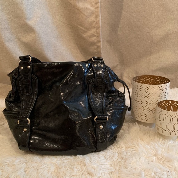 Black Patent Leather Michael Kors Handbag - Picture 4 of 8